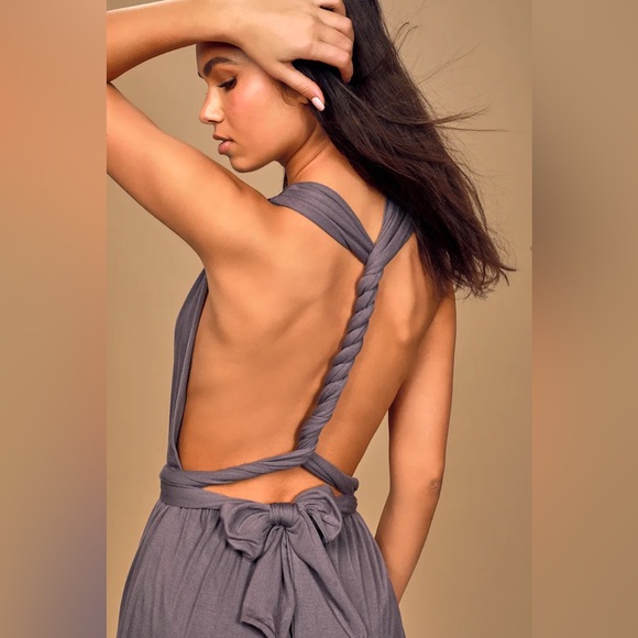 Lulu's Convertible V-Neck Purple Romper NWOT - Picture 4 of 11